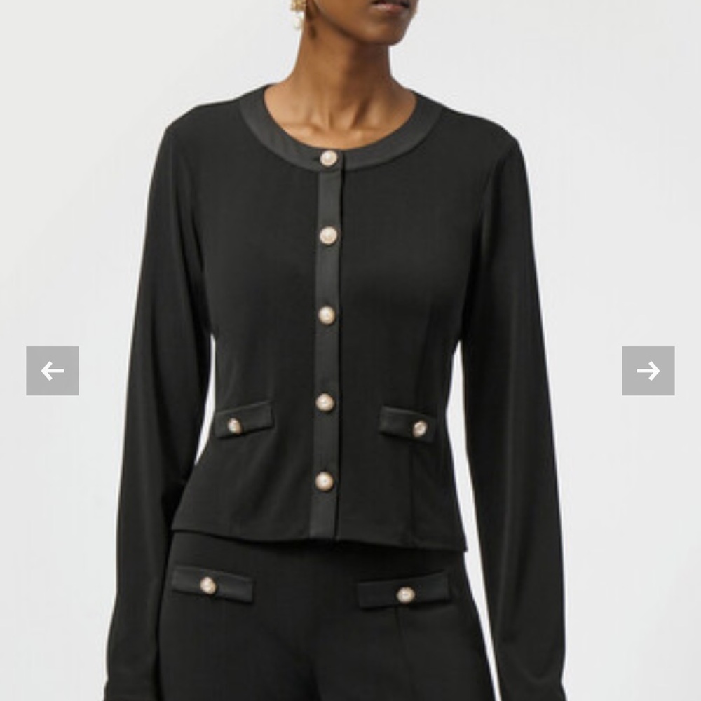 Joseph Ribkoff Black Button-Front Top